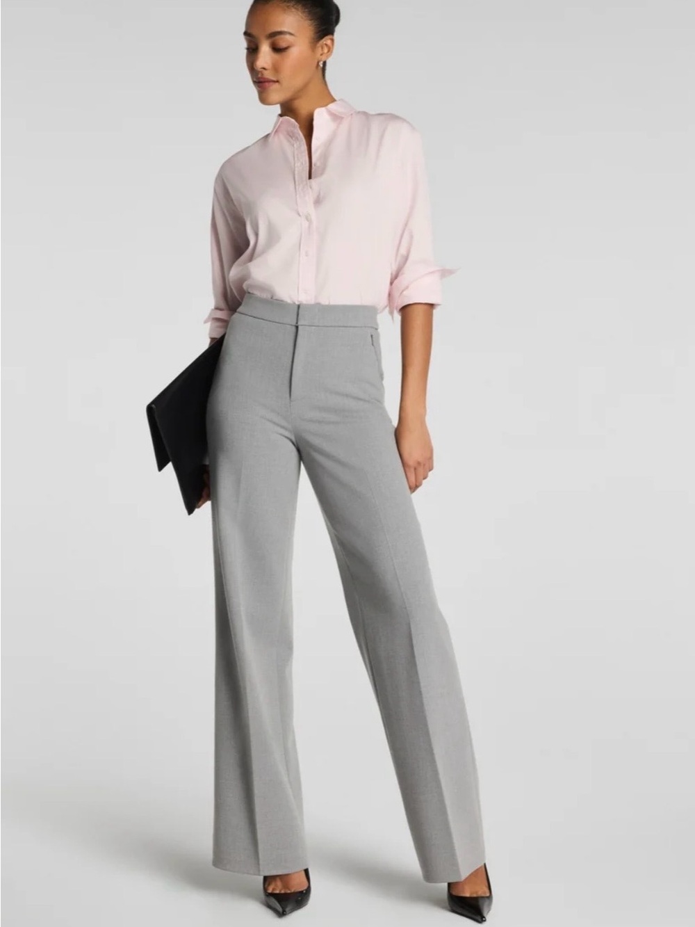 NWT SPANXsupersmooth® WellSuited 360 Wide-Leg Trousers in Light Gray